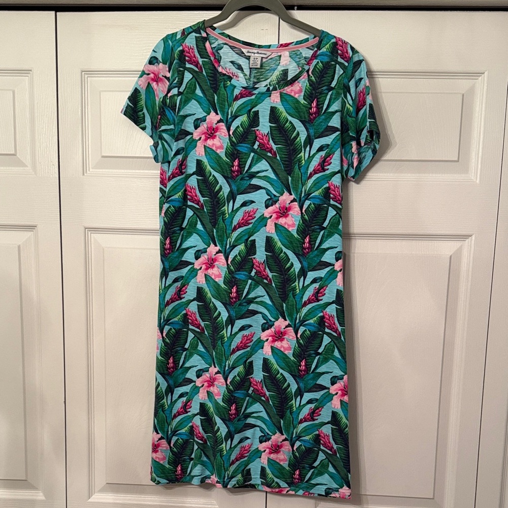 Tommy Bahama Floral Green and Pink Dress